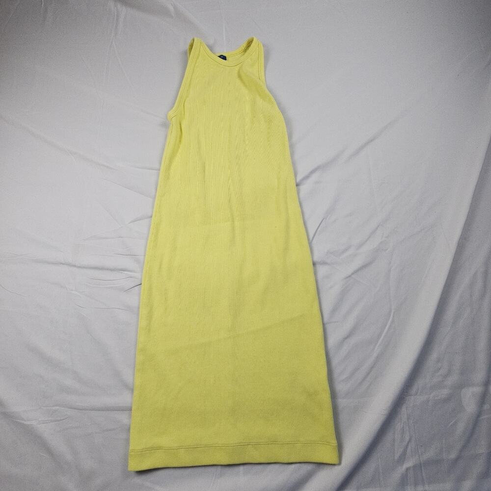 Maxi Dress by Old Navy XS Lime Yellow Ribbed Sleeveless Long Casual Stretch